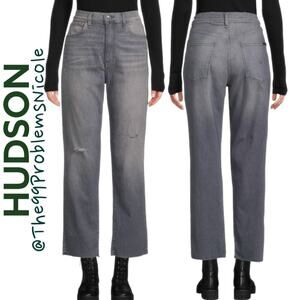 Hudson Kass High Rise Straight Fit Ankle Jeans